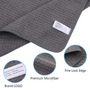 SINLAND Premium Microfiber Washcloth Makeup Remover Cloth Waffle Weave Facial Cleansing Cloth Face cloth and Body Cloths 6 Pack 13 Inch x 13 Inch Grey SINLAND