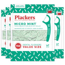 Plackers Micro Mint Dental Floss Picks, 150 Count, Pack of 4 Plackers