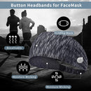 Yoga Sports Headband with Button Anti-Strap, Wide Hair Bandana to Protect Ears for Nurses Doctors and Everyone, Vintage Elastic Hair Accessories (Gray) LOBKIN