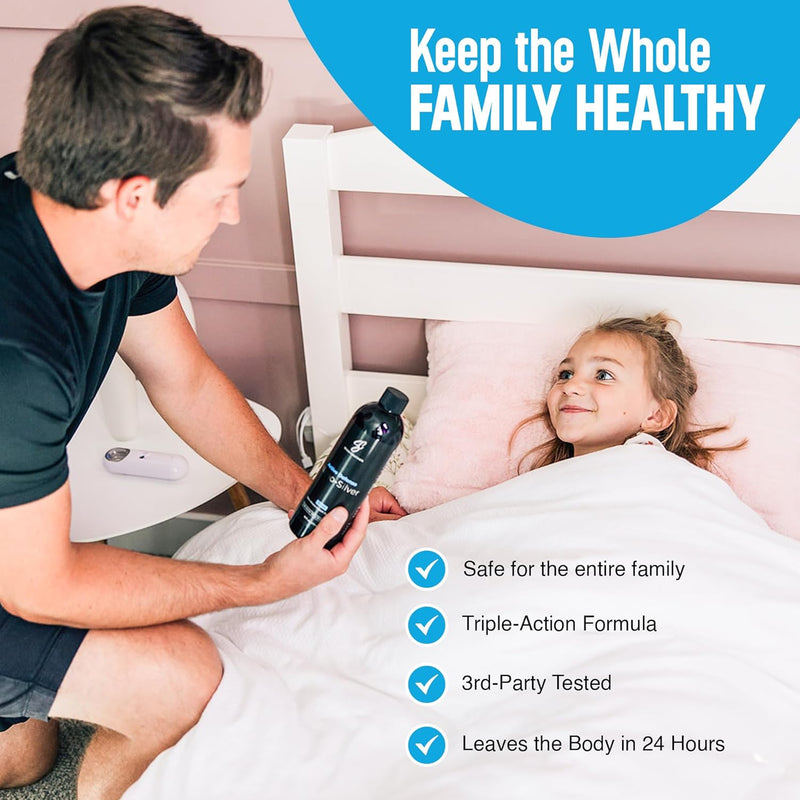 Colloidal Silver w/Nano Technology - 10ppm 16oz - 8X More Effective - Natural Immune Support - Save The Sick Days - Ages 5 & Up - Outperforms Higher PPM Silvers - No Taste & Smell - 3rd Party Tested Infinity Warehouse