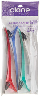 Diane Large Combo Control Clips, Assorted Colors, 4-pack Diane