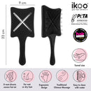 ikoo Paddle X Pops Hair Brush for Women, Small, Scalp Massaging Bristles for Detangling Wet or Dry Hair, X-Vent Releases Excess Hot Air for Easy Blow Drying, Cruelty-Free - Acrylic, Beluga Black ikoo