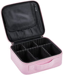 VASKER Makeup Case Travel Makeup Bags Organizer for Women Professional Leather Cosmetic Bag Train Case Box Storage Pink Portable Brush Holder with Adjustable Divider Gift for Girl Women VASKER Store