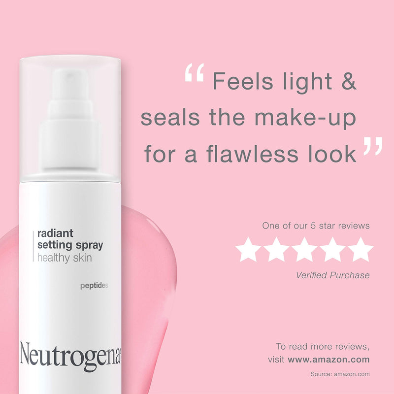 Neutrogena Healthy Skin Radiant Makeup Setting Spray, Long-Lasting, Formulated with Antioxidants & Peptides Weightless Face Setting Mist for Healthy Looking, Glowing Skin, 3.4 fl. oz Neutrogena