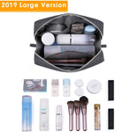 Large Makeup Bag Zipper Pouch Travel Cosmetic Organizer for Women and Girls (Large, Dark Grey) Narwey Store