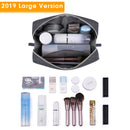 Large Makeup Bag Zipper Pouch Travel Cosmetic Organizer for Women and Girls (Large, Dark Grey) Narwey