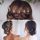 Asooll Bride Wedding Hair Pins Silver Leaf Bridal Hair Pieces Rhinestone Hair Clips for Women and Girls Asooll