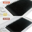 BEYELIAN MATTE Black Ellipse Flat Mink Eyelash Extensions Individual Semipermanent Lash Building D Curl 0.20mm 14mm BEYELIAN