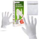 Moisturizing Gloves OverNight Bedtime Cotton | Cosmetic Inspection Premium Cloth Quality | Eczema Dry Sensitive Irritated Skin Spa Therapy Secure Wristband (3 Pairs) Gaxcoo Store