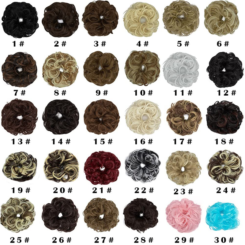 Messy Bun Hair Piece for Women Thick Updo Scrunchies Hair Extension Ponytail Hair Accessories Brown Mix Bleach Blonde OMGREAT