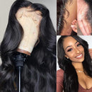 ISEE Hair Transparent Lace Front Wigs Body Wave Human Hair Wigs For Black Women Pre Plucked Natural Hairline 150% Density 13x6 Lace Front Wigs with Baby Hair Natural Black Color 16 Inch ISEE Store