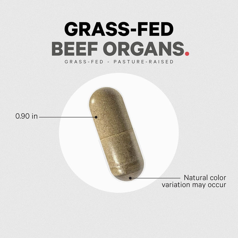 Codeage Grass Fed Beef Organs Supplement – Glandulars Supplements - Freeze Dried, Non-Defatted, Desiccated Liver, Heart, Kidney, Pancreas & Spleen Bovine Pills – Beef Vitamins - Non-GMO -180 Capsules Infinity Warehouse