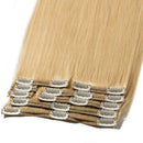 Double Weft 100% Remy Human Hair Extensions Clip in Grade 7A Quality Full Head Thick Thickened Long Short Straight 8pcs 18clips 10" / 10 inch 110g