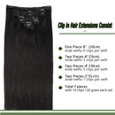 GOO GOO Hair Extensions Clip in Natural Black 24 Inch 120g 7pcs Human Hair Extensions Remy Natural Hair Real Straight Thick Weft GOO GOO Store