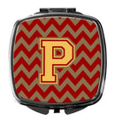 Caroline's Treasures CJ1048-PSCM Letter P Chevron Garnet and Gold Compact Mirror, Multicolor Caroline's Treasures