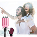Coidak 3 Barrel Curling Iron, Waver Curling Iron Adjustable 25mm Hair Waver Curling Iron for Long or Short Hair Heat Up Quickly Last Long Waver Iron Wand for Women Coidak