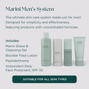 Marini SkinSolutions Men’s System - Cruelty Free - Includes Shave & Cleansing Gel, Bioclear Face Lotion, PeptideXtreme, and Antioxidant Daily Face Protectant SPF 33 - Made in the USA Infinity Warehouse