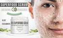 M3 Naturals Superfood Body Scrub with Collagen Stem Cell Exfoliating Face Scrub Body Exfoliator Fight Cellulite Fine-Lines Stretch Marks Spider Veins for Men Women Cucumber Aloe 12 oz M3 Naturals