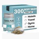 Travel Size Hotel Body Wash 300 Count 1 oz Bottles Guest Amenities for Hotels Vacation Rentals & Short Term Rentals Paraben Free White Tea & Coconut Scent Infused with Aloe and Olive Oil by Terra Pure Infinity Warehouse