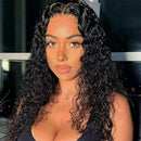 4x4 Lace Closure Wigs Brazilian Water Wave Human Hair Wigs with Baby Hair 180% Density Black Wigs for Women Natural Color(22 Inch, Water wave wig) Foreverlove
