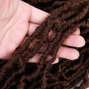 New soft locs 18 inch 6 Packs Goddess Faux Locs Curly Wavy Crochet Synthetic Braiding Hair Extensions (18 inch, 30