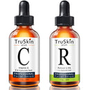 TruSkin Day-Night Anti Aging Duo, Retinol Serum & Vitamin C Serum for Face with Hyaluronic Acid, Skin Care Set Designed to Protect, Firm, Brighten, Clarify, Hydrate, Boost Collagen & Fade Pigmentation TruSkin Naturals