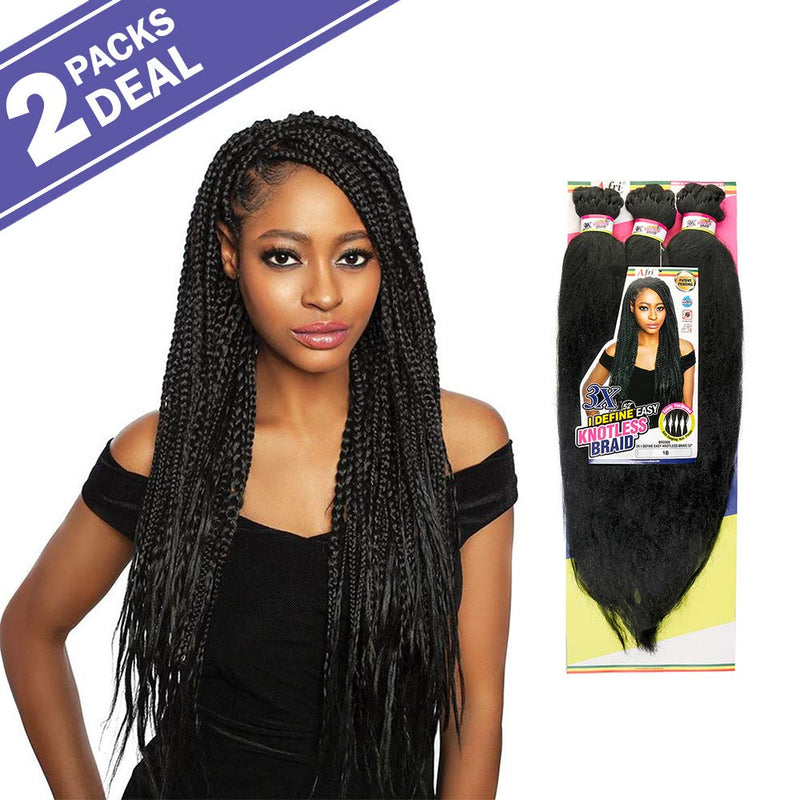 Mane Concept Braids A Fri-Naptural BRD308 3X I Define Easy Knotless Braid 52" (2-PACK, 1B) Mane Concept