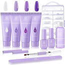 Makartt Purple Poly Nail Extension Gel Kit with Nail Lamp Bundle - Basic Poly Nails for Beginners with 6W UV&LED Lamp Makartt