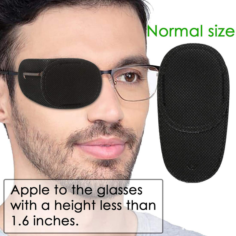 Eye Patches for Adults Kids - VEEJION 12 Piece Eye Patch for Glasses Treat Lazy Eye Amblyopia Strabismus for Left or Right Eyes (Black) VEEJION