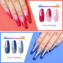 Color Changing Gel Nail Polish Set MEFA, Valentine's Day Gift Pink Blue Orange Purple Temperature Changing with Glitter 6 Colors Ombre Nail Art, Soak Off Long Lasting Manicure Starter Kit 5ml MEFA