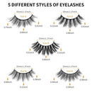 DYSILK 5 Pairs 6D Mink Eyelashes Faux 5 Styles Mixed Lashes Fluffy Natural Cross False Eyelashes Wispy Long Extension Fake Eyelashes Thick Soft Eyelashes Reusable Pack No Glue |005-(15mm-18mm) DYSILK