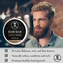 Sandalwood Beard Balm - Styles, Strengthens & Softens Beards and Mustaches - 100% Natural Beard Conditioner with Organic Shea Butter, Tea Tree, Argan & Jojoba Oils by Striking Viking Striking Viking