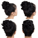 Messy Bun Hair Piece Scrunchy Updo Hair Pieces for Women Fluffy Wavy Hair Bun Scrunchies Donut Hairpiece Synthetic Chignons With Elastic Rubber Band Natural Black 2 pcs Benehair