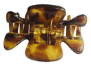 Parcelona French Classic Savana Shaded Light Tortoise Shell 1 1/2 Inch Set of 2 Cellulose Hair Claw Clips Jaw Covered Spring Durable Styling Hair Accessories Women Strong Hold No Slip, Made in France Parcelona
