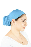 Rosemade 17 Solid Colors Women Head Wrap Hair Scarf Turban Soft Stretch Tie African Hijab Headwear Knit Jersey headwrap (Sky Blue) Rosemade