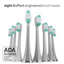 AquaSonic Vibe Series Ultra Whitening Toothbrush – ADA Accepted Electric Toothbrush - 8 Brush Heads & Travel Case - Ultra Sonic Motor & Wireless Charging - 4 Modes w Smart Timer – Charcoal Metallic Aquasonic