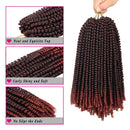 12 Inch Spring Twist Crochet Hair 6 Packs Jamaican Bounce Twist Braids Ombre Mini Passion Twist Crochet Braiding Hair Fluffy Synthetic Hair Extensions(15strands/Pack;T1B/350