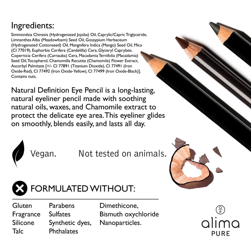 Alima Pure Natural Definition Eye Pencil - Natural Eyeliner (0.04 oz / 1.14 g) | Ink Alima Pure