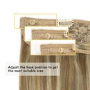 GOO GOO Human Hair Extensions Wire Hair Light Blonde Highlighted Golden Blonde Natural Wire Hair Extensions Invisible Hairpieces Secret Fish Extensions 14 Inch 75g GOO GOO
