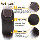 QTHAIR 12a Grade Straight Human Hair Lace Closure 18" 130% Density Unprocessed Straight Human Hair Lace Closure QTHAIR