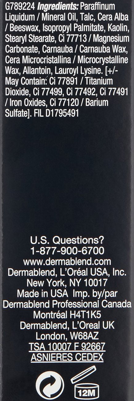 Dermablend Quick-Fix Body Makeup Full Coverage Foundation Stick, Water-Resistant Body Concealer for Imperfections & Tattoos, 0.42 Oz Dermablend