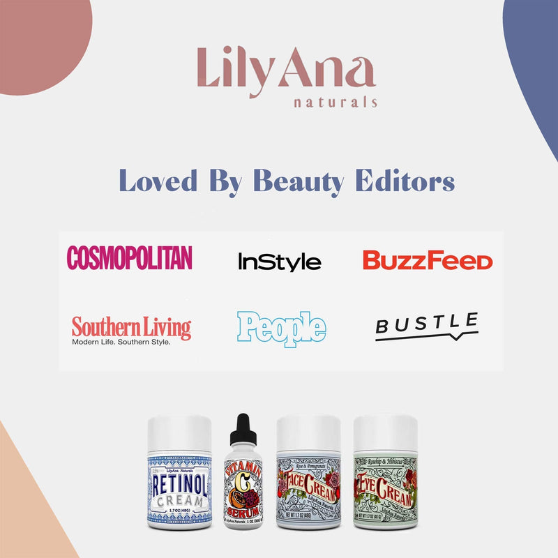 LilyAna Naturals Skincare Gift Set - Retinol Cream, Vitamin C Serum, Eye Cream and Face Cream Moisturizer - Anti Aging Skin Care Sets for Women LilyAna Naturals