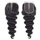 Brazilian Loose Deep Wave Human Hair Bundles with Closure 10A Virgin Unprocessed Human Hair Bundles (26 28 30+20) Mink Loose Deep Curly Hair Weave Bundles Natural Color Remy Hair Extensions Afrodiva Store