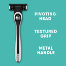 Made For You by BIC Shaving Razor Gift Set for Every Body - Men & Women, 2 Handles with 14 Cartridge Refills - 5-Blade Razors for a Smooth Close Shave & Hair Removal, Navy & White, Kit Made For You