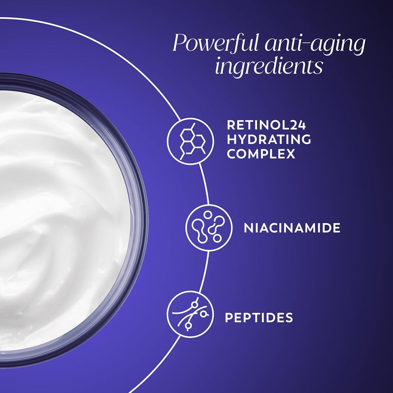 Olay Retinol Face Moisturizer, 24 MAX Anti-Aging Night Cream for Women, Fragrance-Free, Non Greasy - Anti-Wrinkle, Smooth Fine Lines, Tightening, Hydrating Skin Care - Peptides, Glycerin, 1.7 Oz Infinity Warehouse