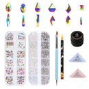 Beetles Gel Polish Nail Art Rhinestones,Crystal Glass AB Rhinestone Gems (120 + 3456 Pcs）for Gel Nail Polish/Nail Dipping Powder/Nail Acrylic Powder Decoration with Nail Rhinestone Glue and Nail Brush beetles Gel Polish Store