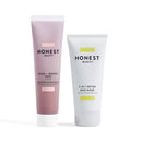 Honest Beauty Prime + Perfect Mask with Superfruits & Shea Butter with 3-in-1 Detox Mud Mask With Activated Charcoal & Jeju Volcanic Ash Honest Beauty