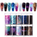 Makartt Nail Art Foil Transfer Stickers Nail Art Supplies Foil Transfers 10 Rolls Nail Decals Nail Extension Gel Art Decorations for Women Poly Nail ExtensionGel DIY Design 4cm 100cm Starry Sky Makartt Store