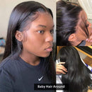 4x4 Lace Front Wigs Straight Hair Human Hair Lace Closure Wigs For Black Women Pre Plucked Hairline Human Hair Lace Front Wigs with Baby Hair Bleached Knots 14inch Morbeau