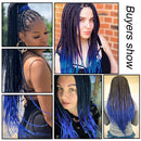 Pre Stretched Braiding Hair 26 Inch 8 Packs Long Ombre Braiding Hair Prestretched Crochet Braids Synthetic Yaki Texture Easy Hair Extensions for Braiding (20inch,T1B/Blue) Royal Collection